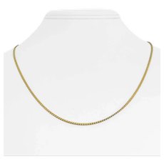18k Yellow Gold 7.4g Solid Thin 1.5mm Serpentine Link Chain Necklace Italy 20"