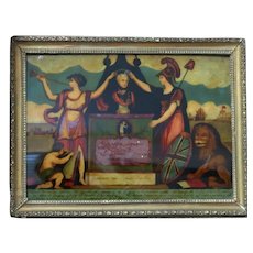 19th Century English Memorial of Admiral Lord Nelson - In Period Frame