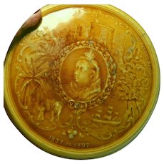 19th Century Minton Queen Victoria Golden Jubilee Tile or Trivet