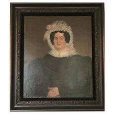 19th Century Oil on Panel of Woman