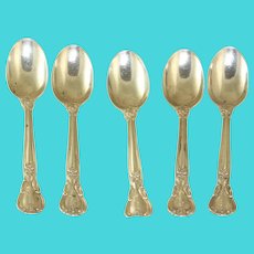 5 Sterling Demitasse Spoons Gorham 'Chantilly'