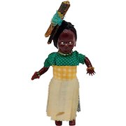 African Native Small Hard Plastic Doll