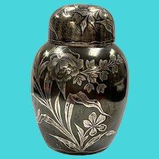 Antique Aesthetic Sterling Silver Ginger Jar Tea Caddy by J.B. & S.M. Knowles circa 1875-1905