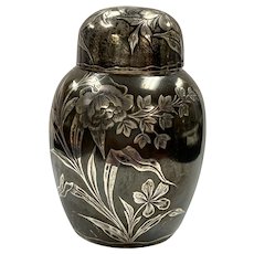 Antique Aesthetic Sterling Silver Ginger Jar Tea Caddy by J.B. & S.M. Knowles circa 1875-1905