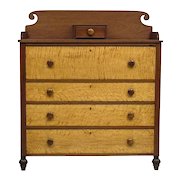 Antique American Country Chest of Drawers - Cherry with Tiger and Birdseye Maple - 1800 - 1825