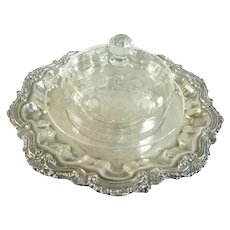 Antique Crystal Cheese Bell Dome with Serving Plate, Baccarat