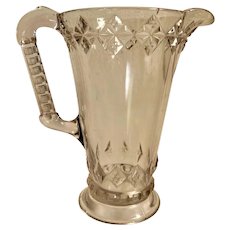 Antique EAPG Pitcher "Square and Diamond Bands" (Circa 1890"s)