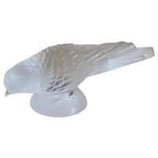 Antique Frosted Art Glass paperweight of a sparrow, ca.1910