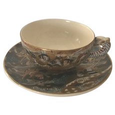 Antique Japanese Satsuma Cup and Saucer