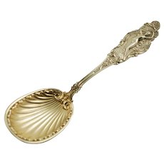 Antique Watson Bacchante Sterling Silver Sugar Spoon with Shell Form Bowl