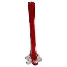 Attractive red glass vintage vase
