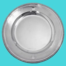 Aucoc - French Antique 950 Sterling Silver Round Serving Dish + Storage Wrap
