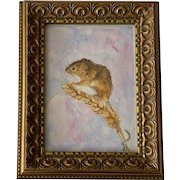 Bernadette Tanberg, Mouse on Wheat Watercolor Painting