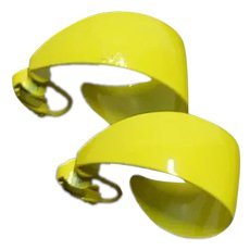 Bright Yellow Hoop Clip-On Earrings