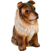 Collie Dog Figurine Big Eyed Shetland Sheepdog Made in Japan Lifelike Figure