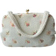 Complete Bead Work Full Size Handbag with Floral Embroidery