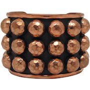 Copper Cuff With Hammered Beads