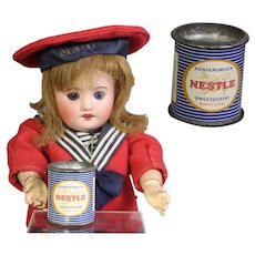 Cute Doll Sized Vintage 1940s German Nestle Salesman Sample Condensed Milk Can!