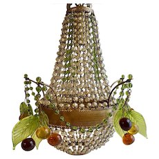 Czechoslovakian Chandelier with Five Arms and Fruit
