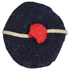Darling Vintage Felt French Sailor Hat for Small Cabinet Sized Doll!