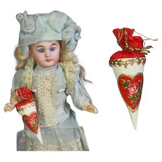 Darling Vintage German Small Doll Schultüte School Cone!
