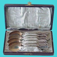 Demitasse Spoon Set of 6 in Original Box, G.Kramer 800 Silver German
