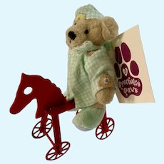 Dollhouse Precious Paws Teddy Bear Riding a Horse AM Creations