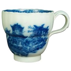 Early Georgian 19th Century Blue And White Coffee Cup, Chinoiserie, Circa 1800