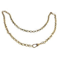 Edwardian Gold Filled Chain Necklace Dog Clip Clasp 20’