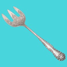 English 1901 Sterling Silver Small Serving Fork