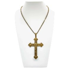 Exquisite Miriam Haskell Baroque Gilt Cross