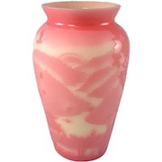 Fenton Glass Burmese Vase Gauley River Sunrise by Kelsey Murphy