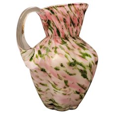 Fenton vasa murrhina rose and aventurine green pitcher