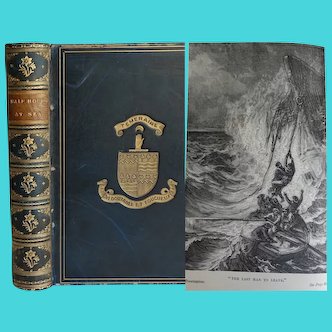 A FINE BINDING 1881  'Half Hours at Sea' illustrated throughout  - Wm Ibisted Ltd