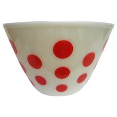 Fire King  Red Dot Large Mixing Bowl