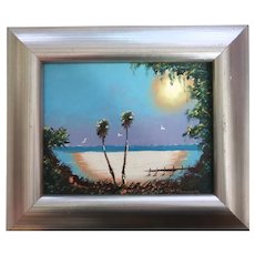 FLORIDA HIGHWAYMAN, HALL OF FAME ARTIST - John Maynor (American 1948 – 2016) - "Moonlight Magic" Original Signed Oil Painting