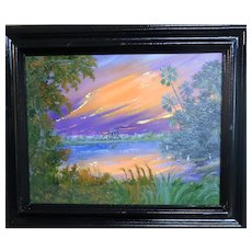 Florida Highwaymen  Artist A. J. Brown, 2nd Generation and Legacy - ORIGINAL Signed Oil "Then Comes The Dawn"