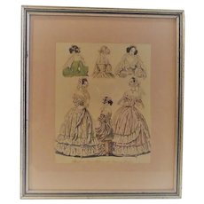 Framed Fashion Ladies Print The Last and Newest Fashions of 1839