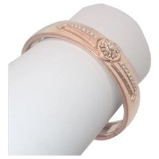 French Antique Rose Gold Filled with Seed Pearls Bangle - MURAT