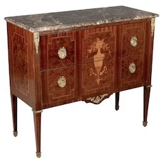 French Louis XVI Style Marquetry Commode