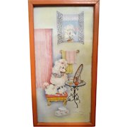 French Poodles in Love Framed Print Under Glass