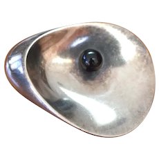 Georg Jensen Vintage Silver Shell Brooch Pin
