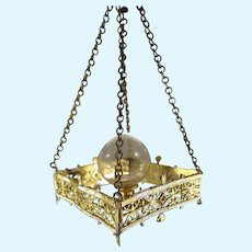 Gilt Metal Square Doll House Chandelier