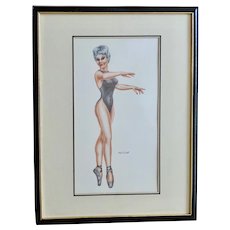 Hal Small, Pin Up Ballerina Oil Painting Signed by Artist