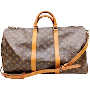 Handbag Louis Vuitton Keepall Bandouliere 50 M41416 Monogram W/strap