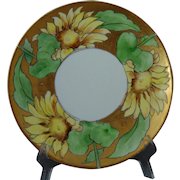 Hermann Ohme Silesia Sunflower Design Plate (Signed "Morgan"/c.1907-1920's) - Keramic Studio Design