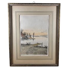 Idle Hour - pencil-signed and titled, hand-colored etching (James Fagan)