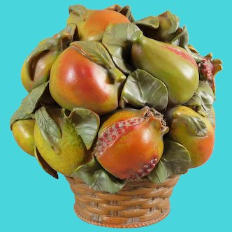 Italian Terracotta Pottery Fruit Basket Centerpiece