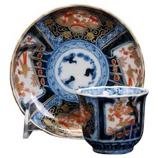 Japanese Imari Teacup and Saucer Meiji 19th Century
