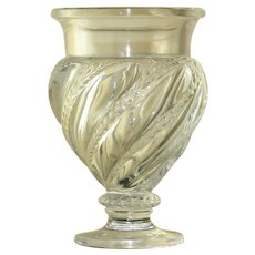 Lalique France Ermeronville Swirl Footed Crystal Vase